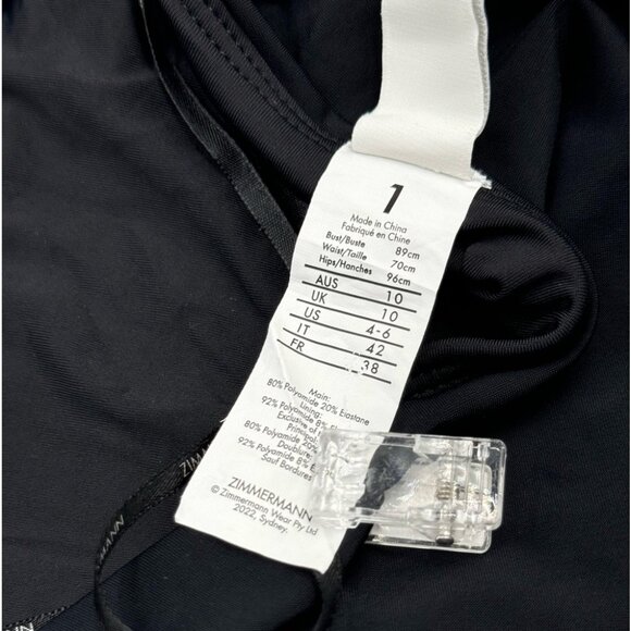 🆕 ZIMMERMANN 🧿 NWOT Anneke Halter One Piece Bathing Suit, Noir - Sz 1 - US 4/6 - Picture 16 of 16